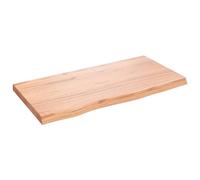 vidaXL Plan de toilette Bois massif traité Brun clair 80x40x(2-4) cm Bord vivant