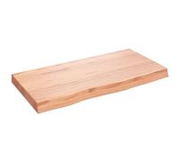 vidaXL Plan de toilette brun clair 80x40x(2-6) cm Bois massif traité