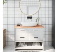vidaXL Comptoir de salle de bain marron clair 100x50x2 cm bois traité 3156131