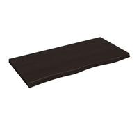 vidaXL Plan de toilette brun foncé 100x50x(2-4)cm bois massif
