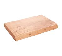 vidaXL Plan de toilette Bois massif traité 60x40x(2-6) cm Brun clair
