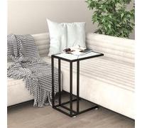 vidaXL Table d'appoint ordinateur Marbre blanc 50x35x65 cm Verre trempé