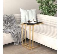 vidaXL Table d'appoint pour ordinateur Noir 50x35x65 cm Verre trempé