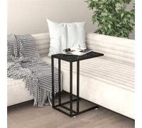 vidaXL Table d'appoint pour ordinateur Marbre noir Verre trempé 50x35x65 cm