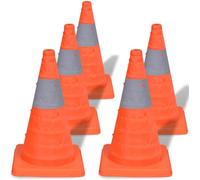 vidaXL Ensemble de 5 Cônes de signalisation rétractables pliables 42 cm Orange