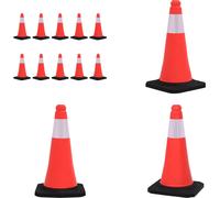 vidaXL Cônes de signalisation réfléchissants avec pied lourd 10 pcs. 50 cm - Cônes de signalisation - Cônes de signalisation - Signalisation routière