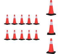 vidaXL Cônes de signalisation réfléchissants avec pied lourd 10 pcs. 50 cm - Panneaux de signalisation