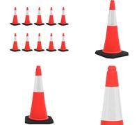 vidaXL Cônes de signalisation réfléchissants avec pied lourd 10 pcs. 75 cm - Cônes de signalisation - Cônes de signalisation - Signalisation routière