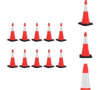 vidaXL Cônes de signalisation réfléchissants avec pied lourd 10 pcs. 75 cm - Panneaux de signalisation