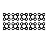 vidaXL Connecteur de tapis 10 pcs Caoutchouc Noir Noir G