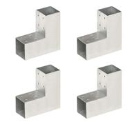vidaXL Connecteurs de poteau 4 pcs Forme en L Métal galvanisé 71x71 mm