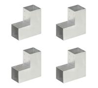 vidaXL Connecteurs de poteau 4 pcs Forme en L Métal galvanisé 91x91 mm
