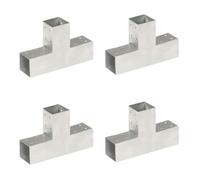vidaXL Connecteurs de poteau 4 pcs Forme en T Métal galvanisé 71x71 mm
