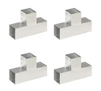 vidaXL Connecteurs de poteau 4 pcs Forme en T Métal galvanisé 91x91 mm