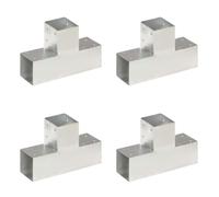 vidaXL Connecteurs de poteau 4 pcs Forme en T Métal galvanisé 91x91 mm
