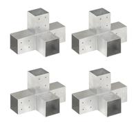 vidaXL Connecteurs de poteau Forme en X 4 pcs Métal galvanisé 81x81 mm