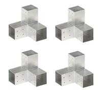 vidaXL Connecteurs de poteau 4 pcs Forme en Y Métal galvanisé 81x81 mm