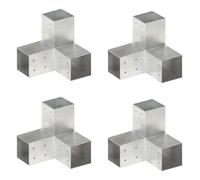 vidaXL Connecteurs de poteau 81x81 mm 4 pcs métal galvanisé