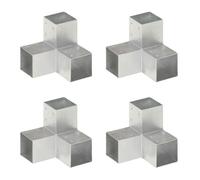 vidaXL Connecteurs de poteau 4 pcs Forme en Y Métal galvanisé 91x91 mm