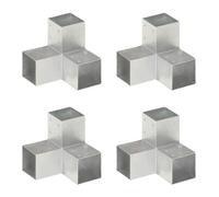 vidaXL Connecteurs de poteau 4 pcs Forme en Y Métal galvanisé 91x91 mm