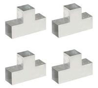 vidaXL Connecteurs de poteau 4pcs Forme en T Métal galvanisé 101x101mm