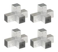 vidaXL Connecteurs de Poteau Métal Galvanisé 81x81 mm