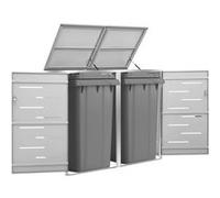 vidaXL Containerberging dubbel 138x77,5x112,5 cm roestvrij staal149559 Gris G