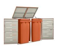 vidaXL Containerberging dubbel 138x77,5x112,5 cm roestvrij staal149563 Orange G