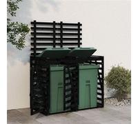 vidaXL Containerberging dubbel massief grenenhout zwart3157689 G