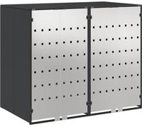 vidaXL : Conteneur de rangement pour voiture, pour 2 bacs, en acier inoxydable, couleur anthracite