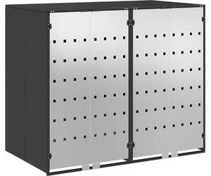 vidaXL : Conteneur de rangement pour voiture, pour 2 bacs, en acier inoxydable, couleur anthracite