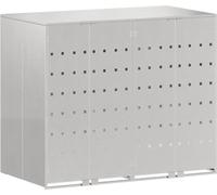 vidaXL : Conteneur de recyclage pour voiture, pour 2 compartiments, en acier inoxydable, argenté