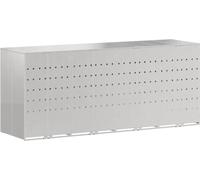 Rangement pour poubelles extérieur - vidaXL - Argenté - Acier inoxydable - 272x77,5x115,5 cm - Extensible