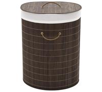 vidaXL Panier à linge ovale Bambou Marron foncé