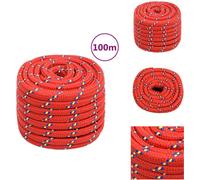 vidaXL Corde à bateau rouge 20 mm 100 m Polypropylène - Cordes