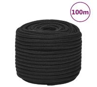 VIDAXL Corde de bateau 14 mm 100 m - Noir