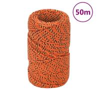 vidaXL Corde de bateau 2 mm 50 m Orange