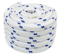vidaXL Corde de bateau 25 m, 3, blanche et bleue, en PP
