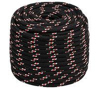 vidaXL Corde de Bateau Corde de Levage Câble d'Amarrage Ancrage Navire Lignes de Gréement Corde à Linge Noir 18 mm 100 m Polypropylène