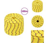 vidaXL Corde de bateau jaune 14 mm 100 m Polypropylène - Cordes