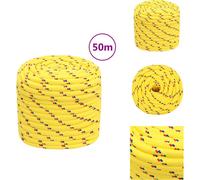 vidaXL Corde de bateau jaune 16 mm 50 m Polypropylène - Cordes