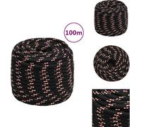 vidaXL Corde de bateau Noir 18 mm 100 m Polypropylène - Cordes