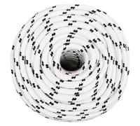 vidaXL Corde de bateau tressée 14 mm x 250 m Polyester Blanc