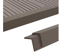vidaXL Plinthes d'angle 5 pcs. WPC 170 cm brun foncé