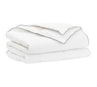 vidaXL Couette 135 x 200 cm 100% Coton Blanc, Ensemble de literie élégant, Couette Douce, Couvre-lit stylé, Plaid en Coton, pour Un Sommeil Confortable