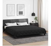 VIDAXL Couette 4 saisons microfibre 220 x 240 cm - Noir matelassée, hypoallergénique