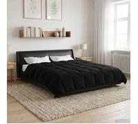 vidaXL Couette d'été 200 x 220 cm Été Microfibre (100% polyester) Noir 42025937