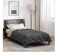 VidaXL Couette d'hiver 200 x 135 cm - microfibre matelassée Anthracite/Taupe, certifiée Oeko-Tex