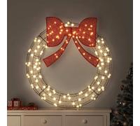 vidaXL Couronne avec 150 LED Blanc chaud 120 cm Rotin