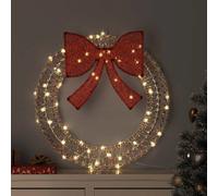 vidaXL Couronne avec 60 LED Blanc chaud 76 x 76 x 8 cm PET